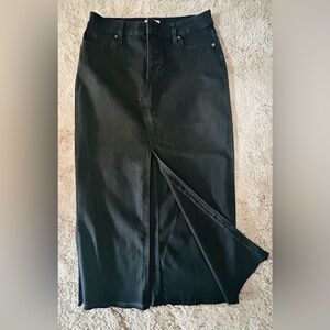 Maurices Black Denim Skirt with Button Detail